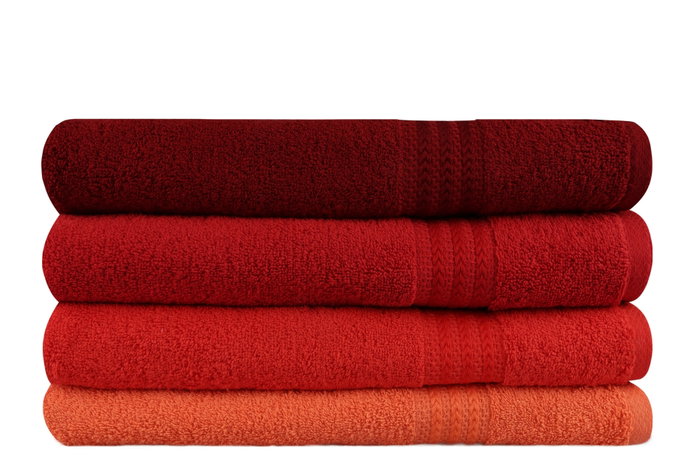 Aucune Juego de 4 toallas de baño - 70 x 140 cm - Naranja Aucune Juego de 4 toallas de baño - 70 x 140 cm - Naranja